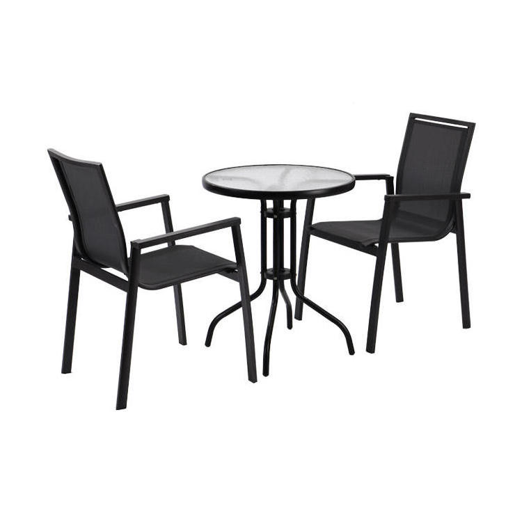 wholesale outdoor Modern matel round table folding chair garden patio bistro balcony Furniture Set