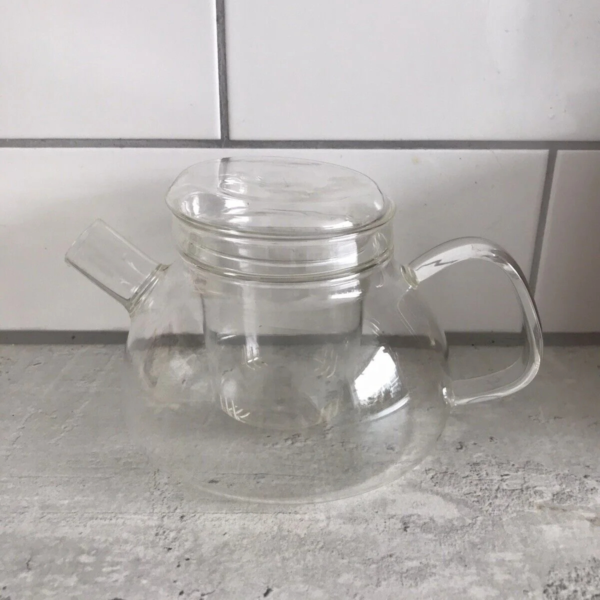 Bulk Clear Hand Blown Cone 200ml Glass Teapot