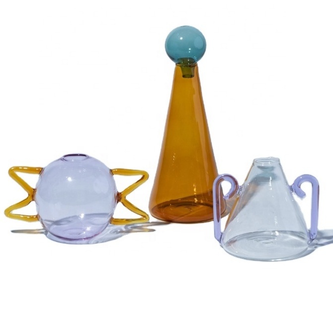 Custom Gradient Color Modern Glass Jug Glass Pitcher With Pouring Lid Pitcher And Glass