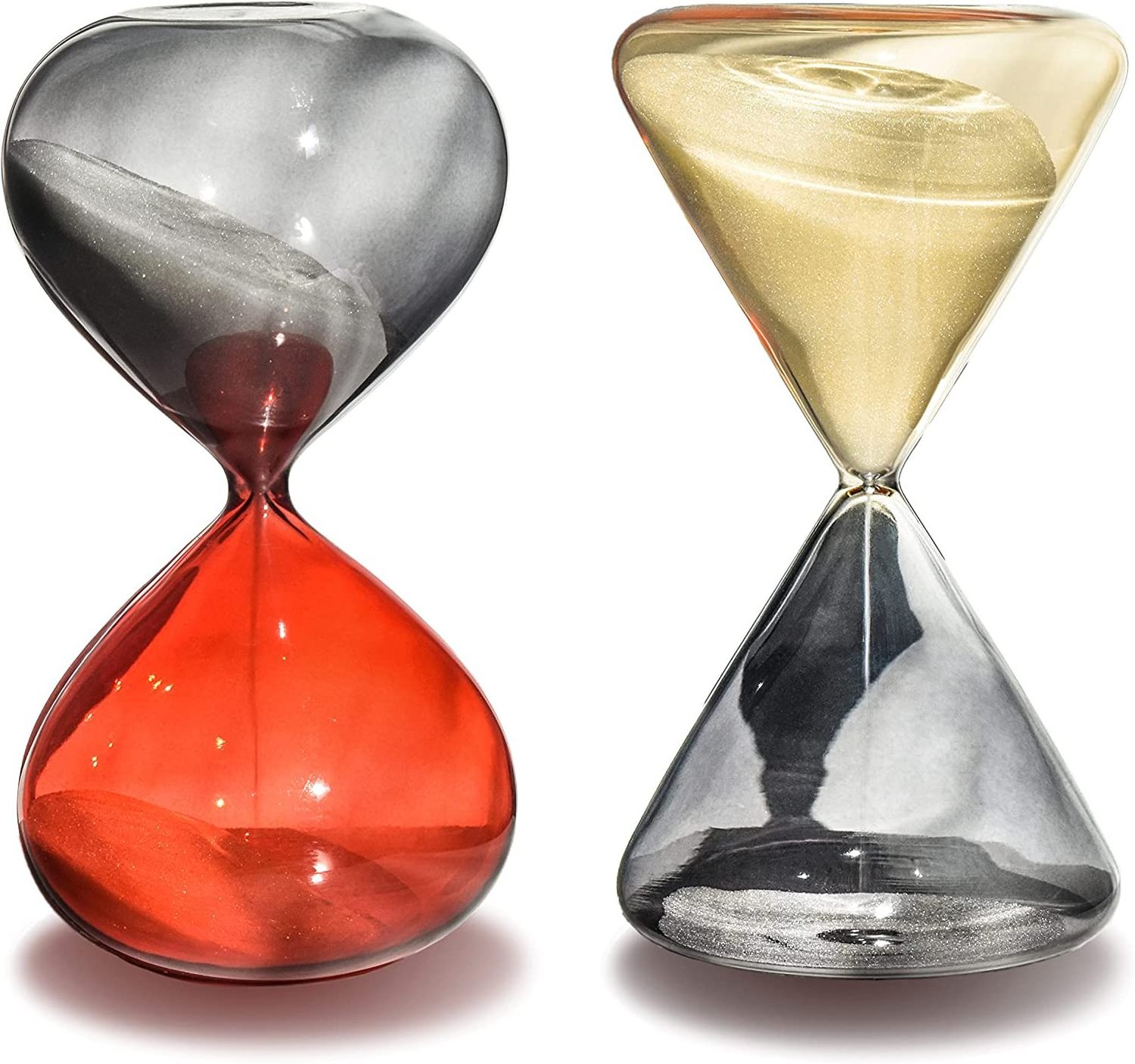 Wholesale Transparent Colorful Glass Sand Clock Hourglasses Sand Timer 5min 30 min 60min HourGlass