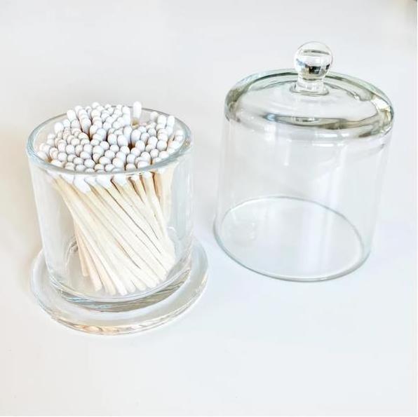 Wholesale Customized Glass Cloche Jar and Matchsticks Safety Matches With Glass Apothecary Jar