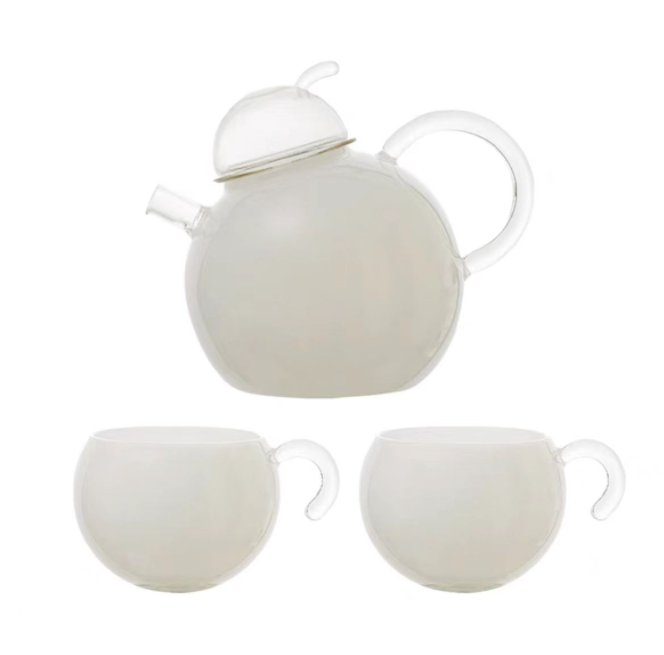 customized heatable borosilicate kettle set teapot pitcher glass and cup set for drink