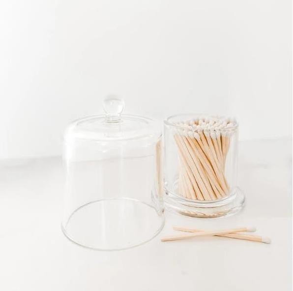 Wholesale Customized Glass Cloche Jar and Matchsticks Safety Matches With Glass Apothecary Jar