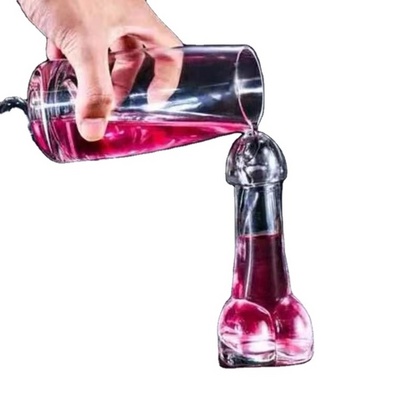 Custom Made Hand-blown Transparent Penis Shape Drinking Wine Glass Bottle Cocktail Cup Bar Party Glass Cup