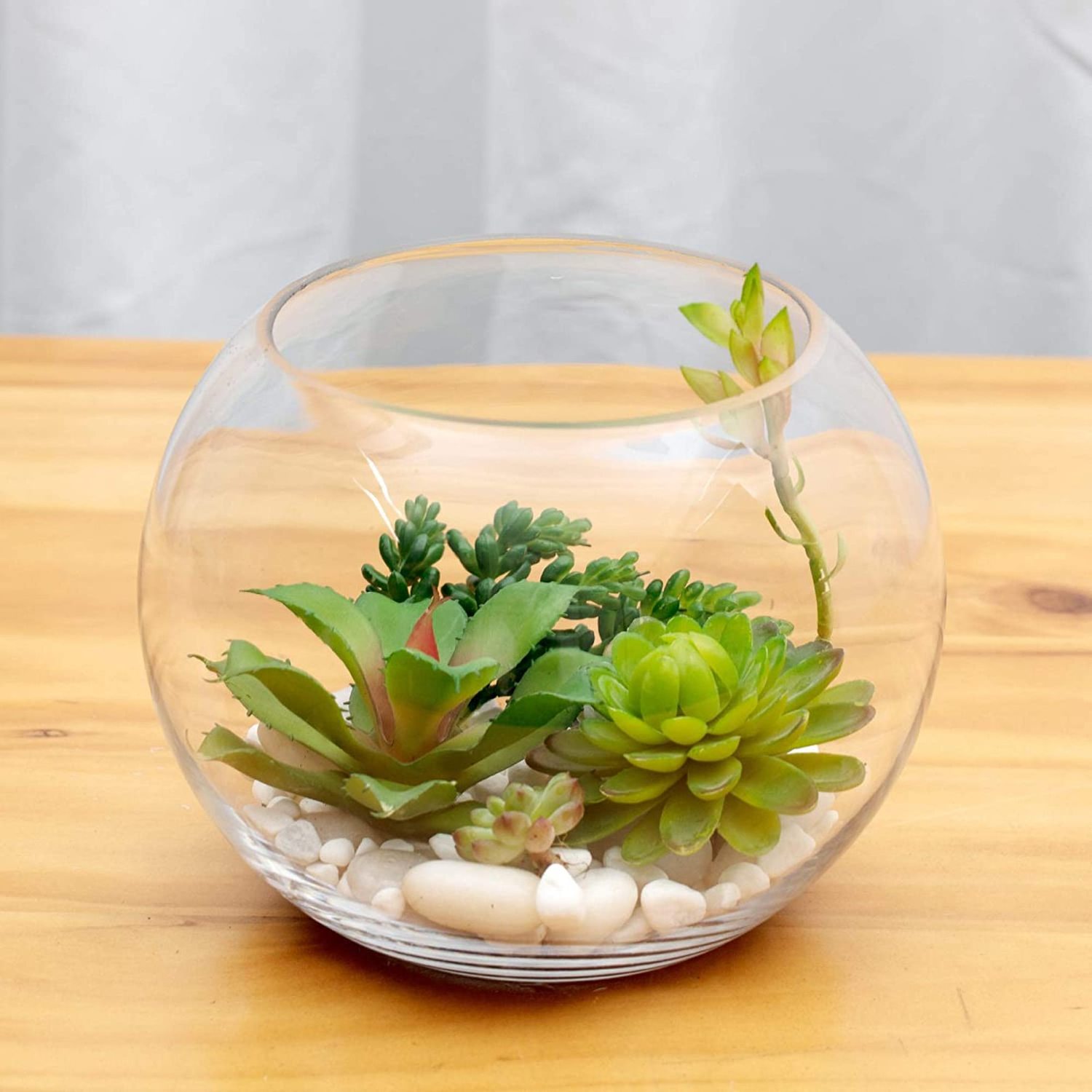 customized hand blown vintage style glass terrarium hanging glass vase and mini ball fish jar