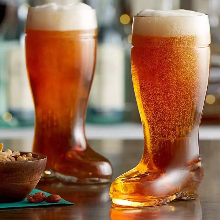 Custom Made Hand-blown Transparent Unique Shape Bar Glassware Craft Beer Glass Mug Boot Beer Glasses