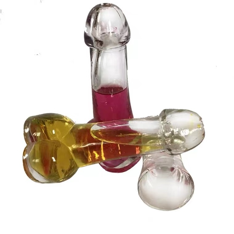 Custom Made Hand-blown Transparent Penis Shape Drinking Wine Glass Bottle Cocktail Cup Bar Party Glass Cup