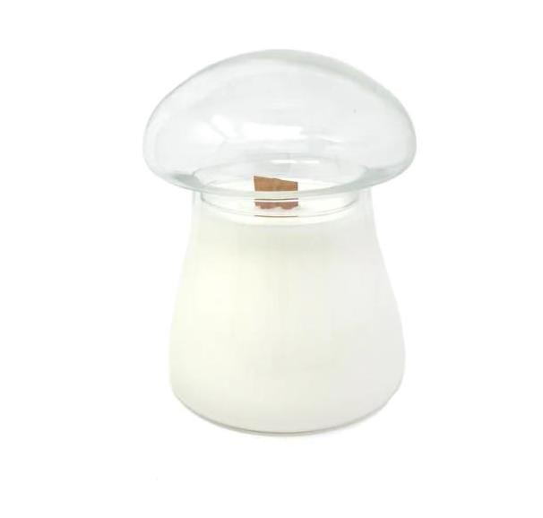 Wholesale Customized Mushroom Shape Glass Candle Jars Creative Clear Glass Jars For Candles Making