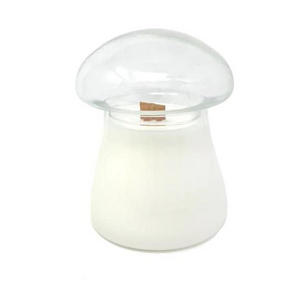 Wholesale Customized Mushroom Shape Glass Candle Jars Creative Clear Glass Jars For Candles Making