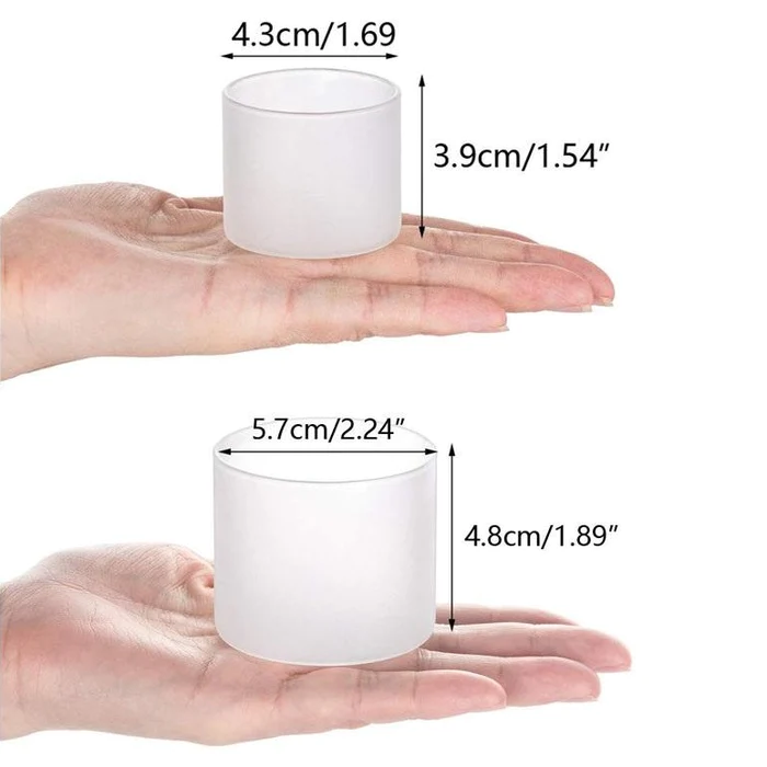 Hand Blown Borosilicate Mini Cylinder Frosted Glass Tealight Votive Candle Holder for Wedding Party Favors Home Decor