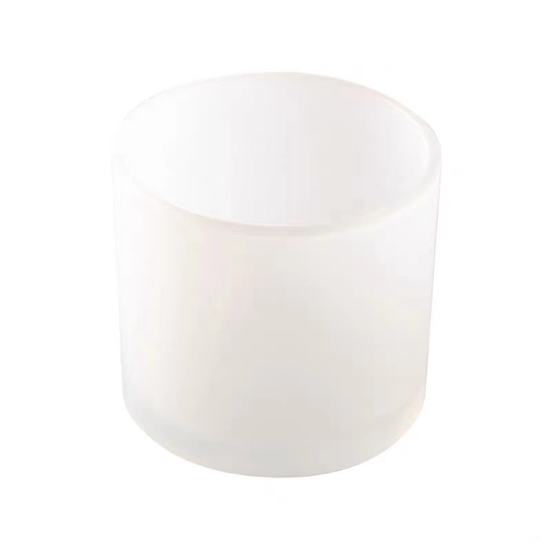 Hand Blown Borosilicate Mini Cylinder Frosted Glass Tealight Votive Candle Holder for Wedding Party Favors Home Decor