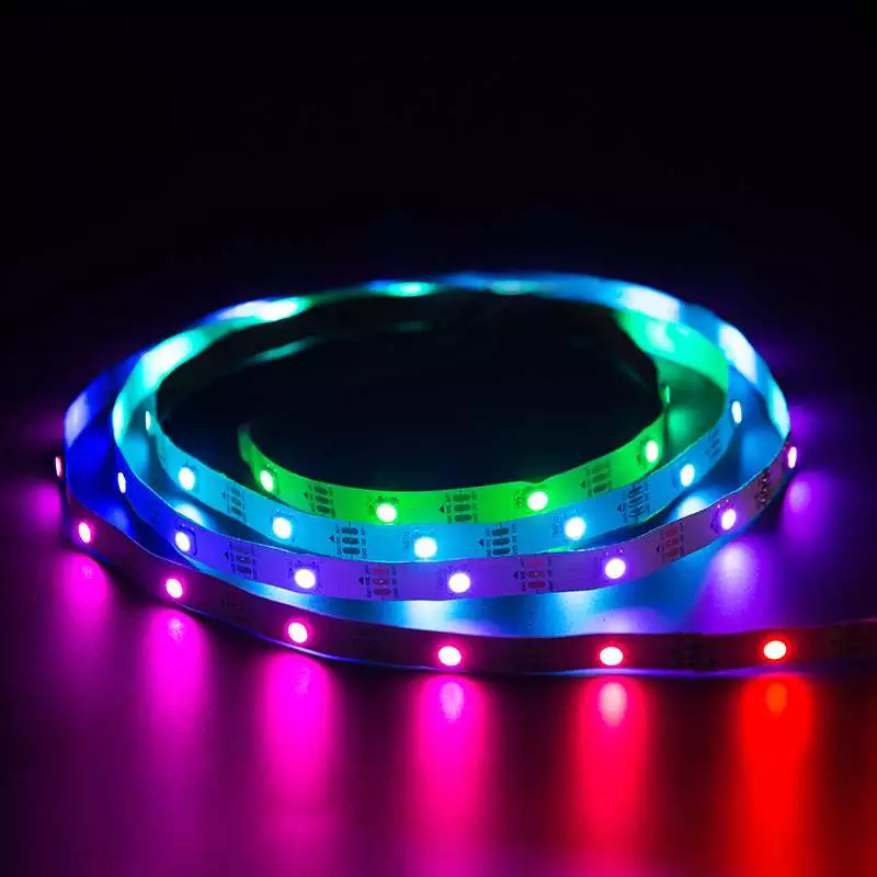 WS2811 WS2812 Addressable RGB 5V 12V DMX Programmable 2812 WS2812B Flex Digital Pixel Addressable RGB Strip Light for Club