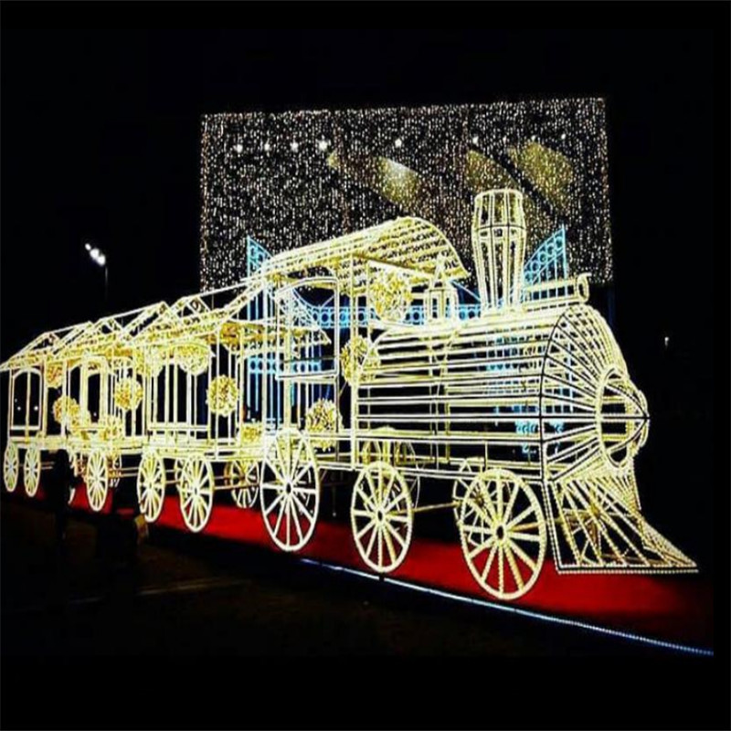 3D Carriage Vehicle Airplane Train LED Decorative Light Custom Size Style Outdoor Waterproof Christmas Holiday 3D Motif Lights