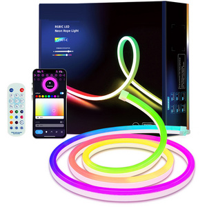 High quality rgbic neon led strip lights 5m remote control bluetooth WIFI music ws2811 5050 rgb led strip smart strip lights