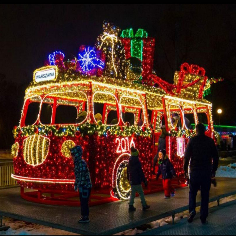 3D Carriage Vehicle Airplane Train LED Decorative Light Custom Size Style Outdoor Waterproof Christmas Holiday 3D Motif Lights