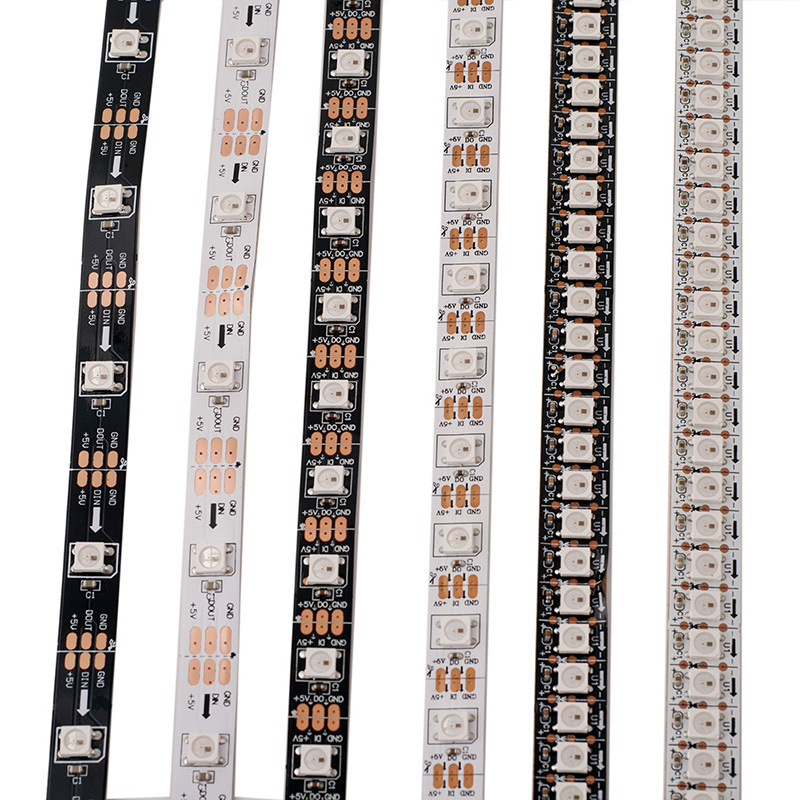 DC5V WS2812b Addressable RGB Led Strip 30Leds/m 60Leds/m 144Leds/m Digital Programmable RGBIC Led Strip Lights