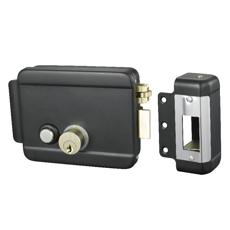 Double cylinders push Button Standard key Door Locks Unlock when power on big cylinder Electronic RIM Lock sets