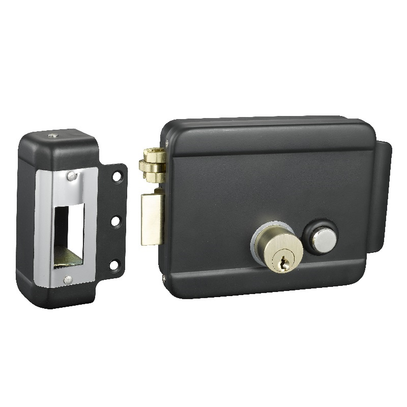 Double cylinders push Button Standard key Door Locks Unlock when power on big cylinder Electronic RIM Lock sets