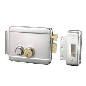 Double Cylinder electric rim lock  Iron Nickle-Plated High-Copy SS304 for access control system