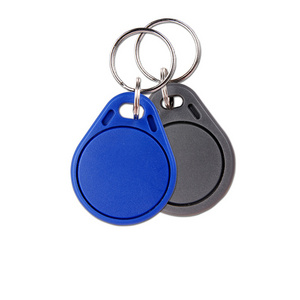 Waterproof Blue 125KHz 13.56MHz rfid abs plastic hotel room printed key fobs/keychain tag / hotel key card