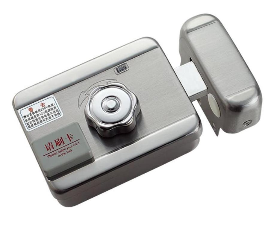 Manufacturers Wholesale Stainless Steel Latch Brushed Double Cylinder Electric Rim Lock with Key