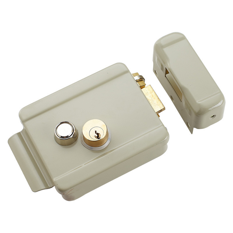 Factory Wholesale DC 12V Electric Door RIM Lock With Double Cylinder and Keys for Access Control System