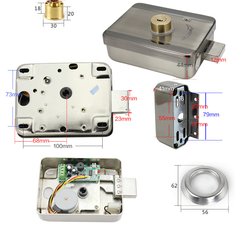 Single Head Electric Rim Lock 12V Access Locks Work for Home Video Door Doorbell Intercom System