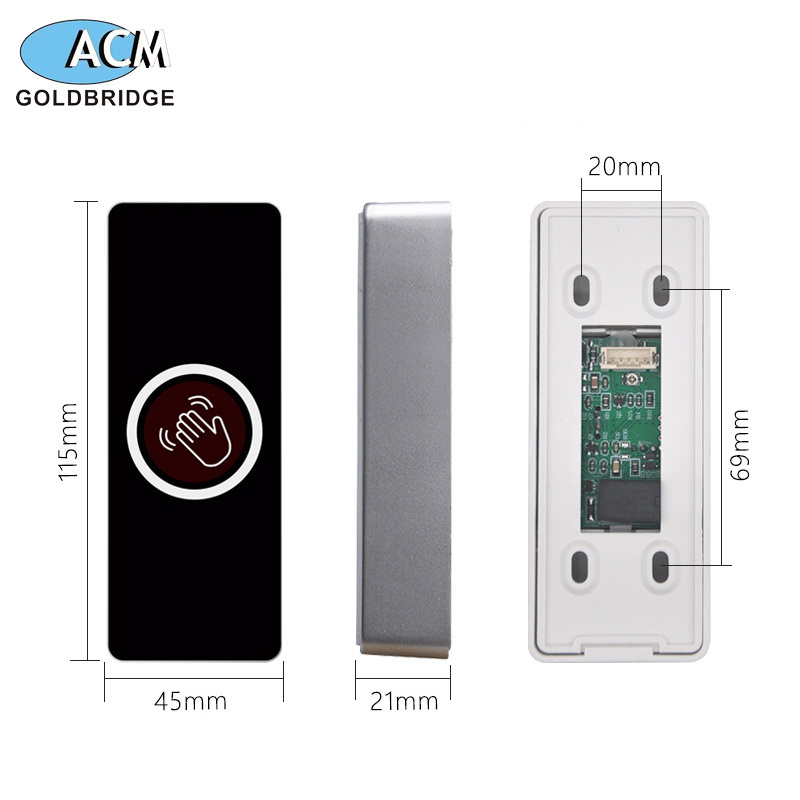 Access Control 12V 24V Touch Screen Sensor Door Exit Release Button Switch With Led