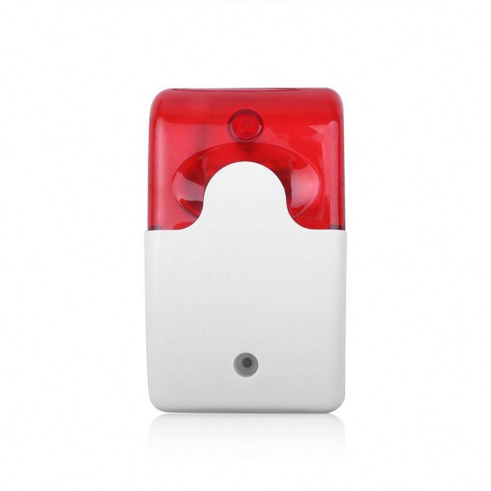 Mini Wired Strobe Siren Durable 12V Sound Alarm Flashing Red Light Piezo Strobe Siren 115dB Home Security Alarm System