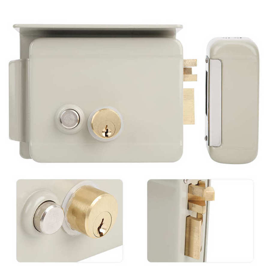 540 Full Brass Cylinder Rim Gate Door Lock Aluminum Latch Zinc Alloy Deadbolt With 3 Cylindrical Deadbolts