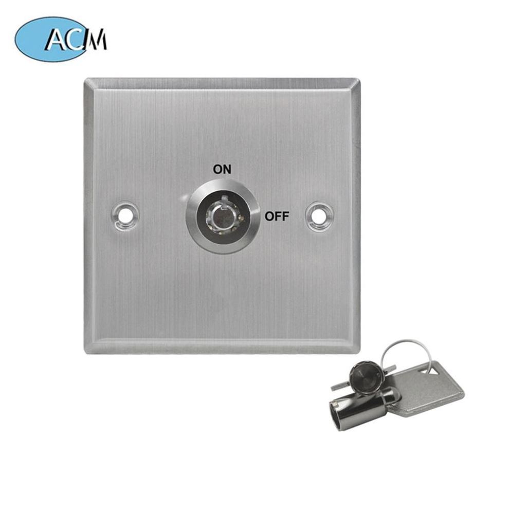 Access Control Durable Electrical Key Lock Button 304 Stainless Steel Exit Push Switch