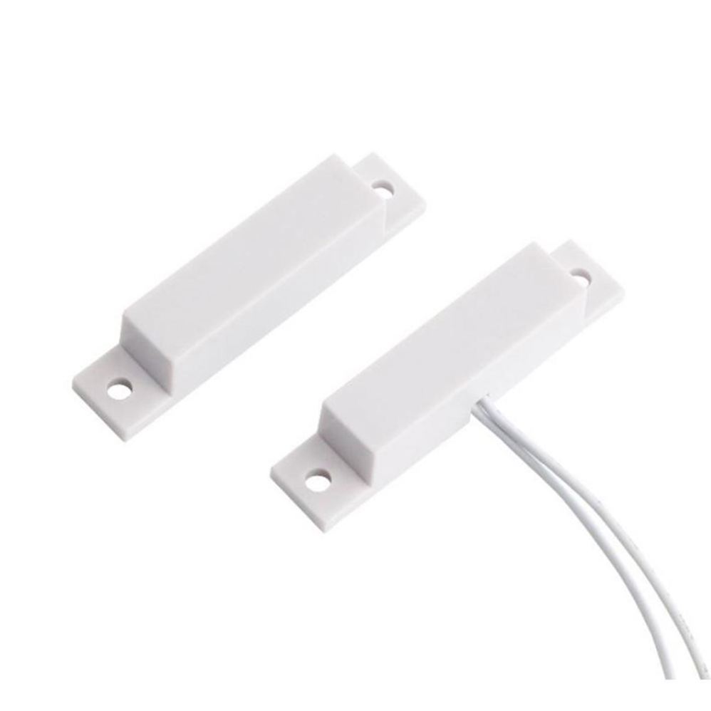 White Wired NC Magnetic Alarm Window Door Contact Sensor Detector Reed Switch