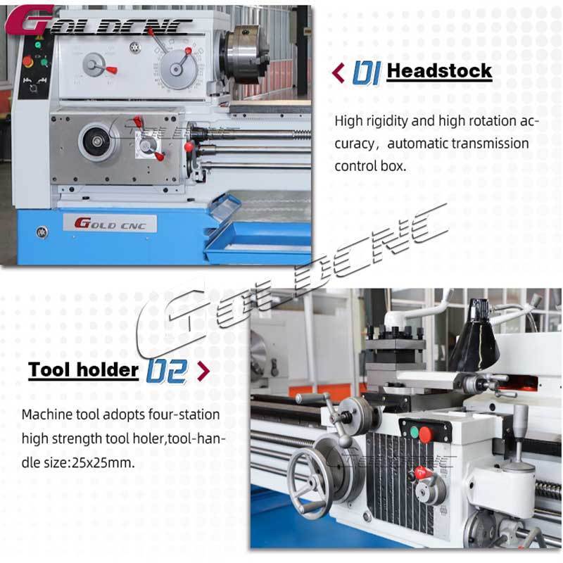 Lathe machine metal High rigidity manual lathe  CA6180 horizontal lathe