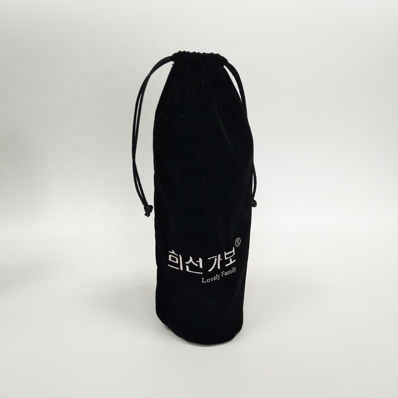 Round Bottle Pouches Wedding Pouch Gift Bags For Perfume Drawstring Luxury Velvet Pouch With Logo