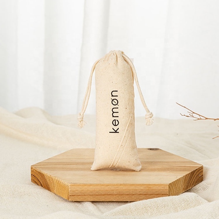 High Quality Eco Muslin Cotton Jewelry Packaging Pouch Customized Organic Cotton Linen Drawstring Bag