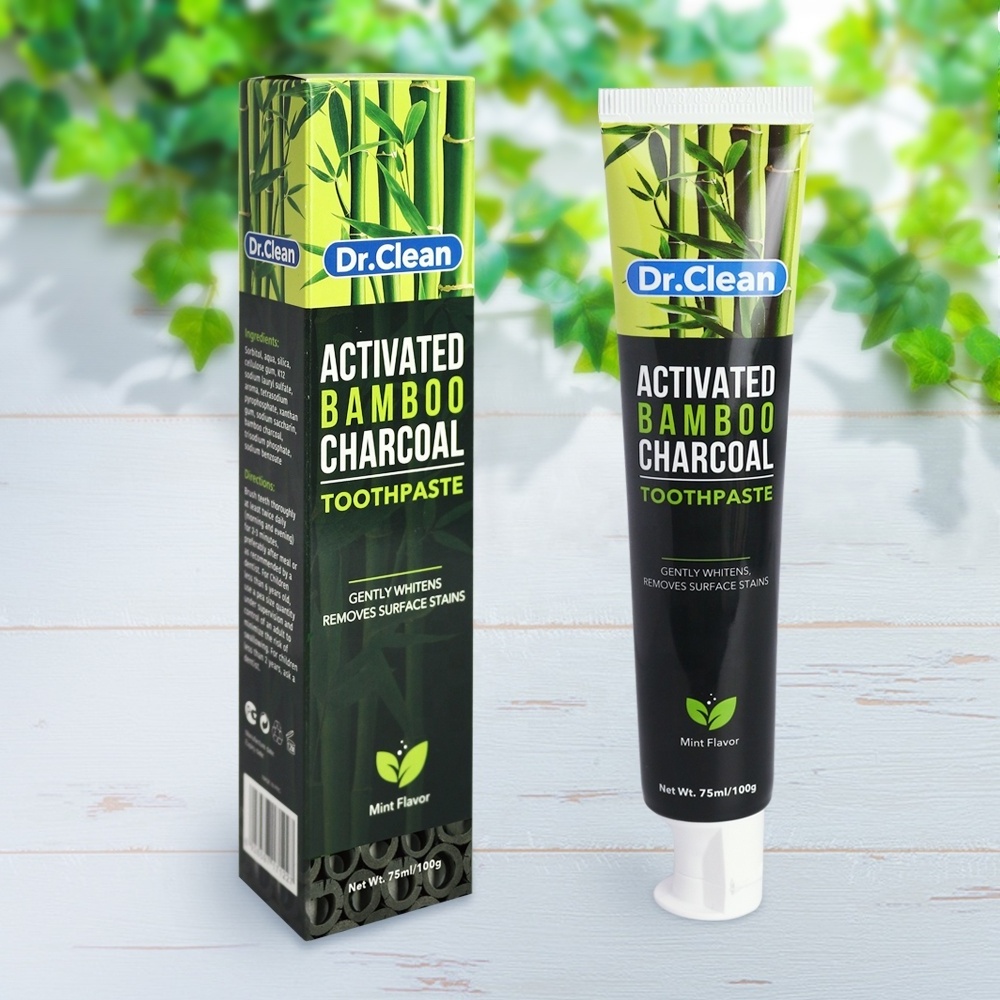 Manufacturer Oem Bamboo Mint Activated Remove Tobacco Teeth Stain Natural Charcoal Toothpaste for Men