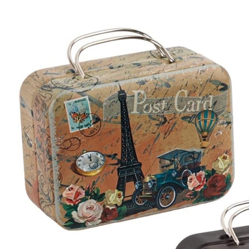 Square Metal  biscuit Gift lips shape  Small Candy Boxes Party Favors Suitcase Boxes with Handle for Travel Themed tin box