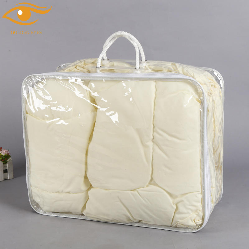 Top quality clear pvc zipper bags for blanket and quilt packaging