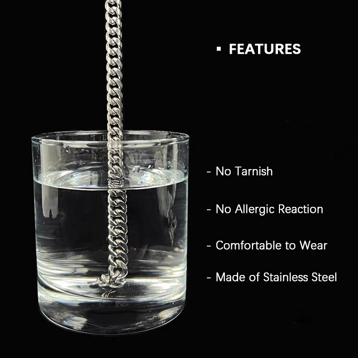 Wholesale Hip Hop Style Stainless Steel Cuban Chain Necklace Men