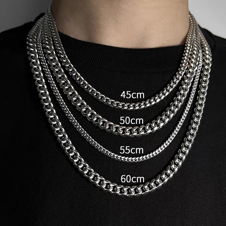 Wholesale Hip Hop Style Stainless Steel Cuban Chain Necklace Men