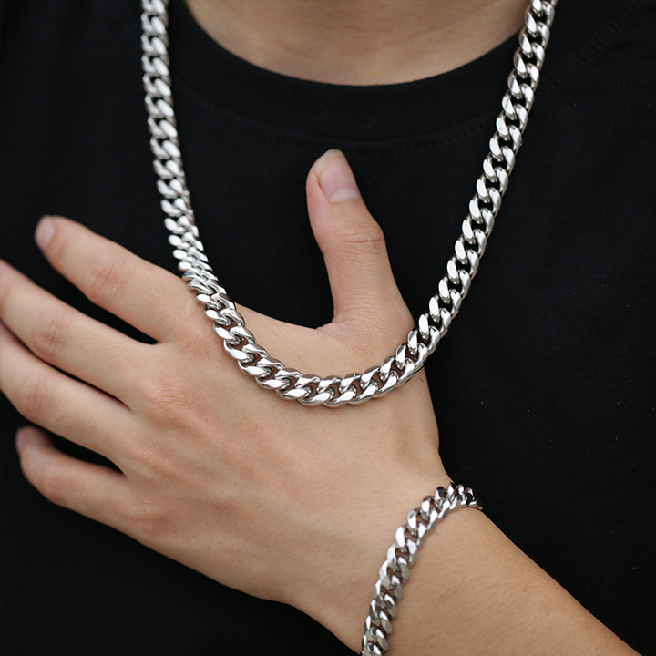 Wholesale Hip Hop Style Stainless Steel Cuban Chain Necklace Men