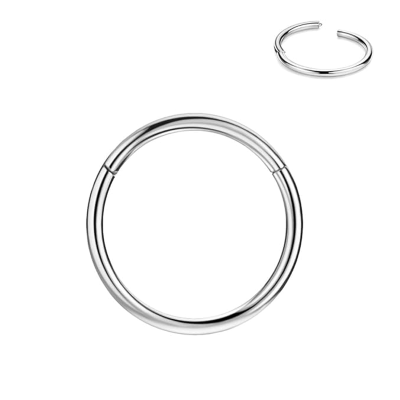 Wholesale Free Sample 6mm 8mm 10mm Surgical Steel Hinged Segment Nose Clicker Hoops Rings