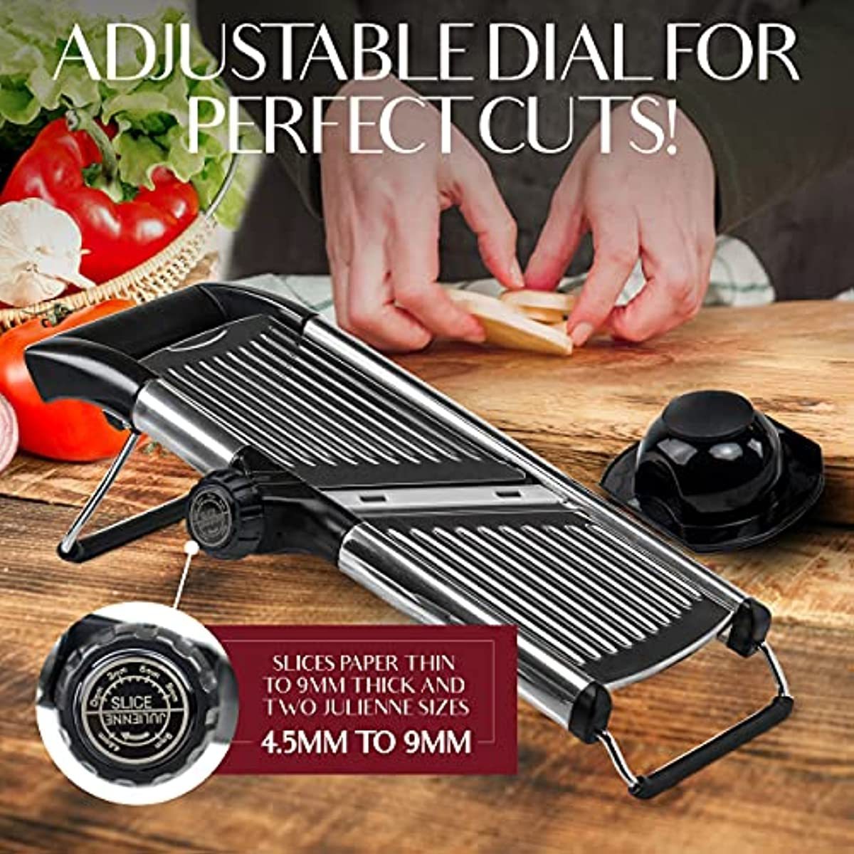 304 Stainless Steel Safe Vegetable Grater Food Chopper Potato Slicer Cutter Thickness Adjustable Mandoline Slicer for Kitchen