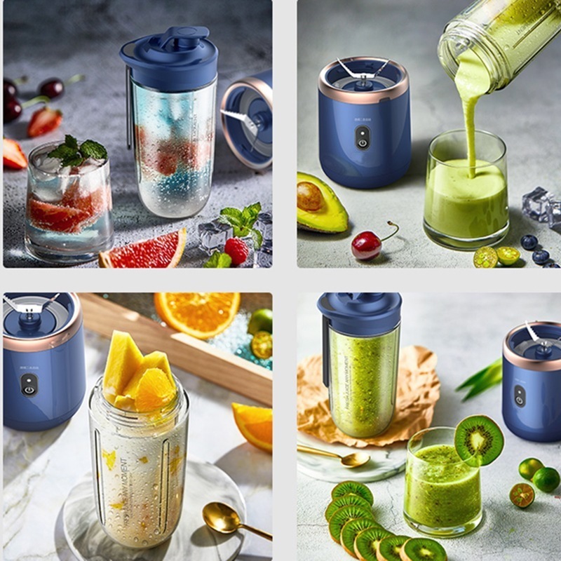 Blenders And Juicers Electric Mixer Blender Automatic Smoothie Blender Ice 6 Blades Portable Small Electric Juicer