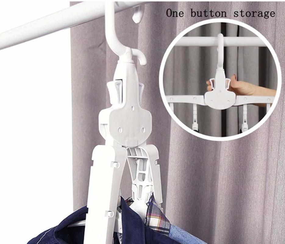 Home Multi-Function Storage Folding Blouse Tree Hangers Non Slip Space Saving Foldable Magic Clothes Hangers Plastic Organizer