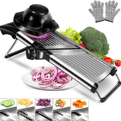 Adjustable Food Slicer Vegetable Slicer Fruit Cutter Kitchen Julienne Stainless Steel Vegetable Slicer for Potato tomato