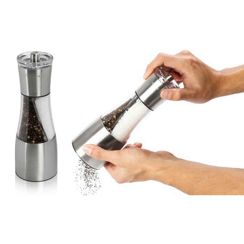 Wholesale 2 In 1 Dual Mill Shaker Adjustable Coarseness Ceramic Rotor kitchen manual Dual Salt And Pepper Grinder