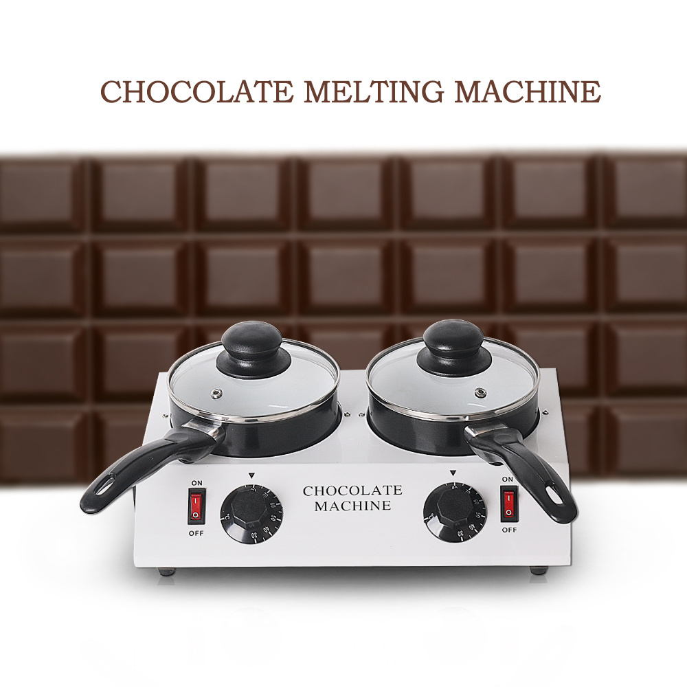 Chocolate Melting Machine Double Pot Tempting 2 Non-Stick Heating Boiler Chocolate Cheese Sugar Melter Commercial Melting Pot