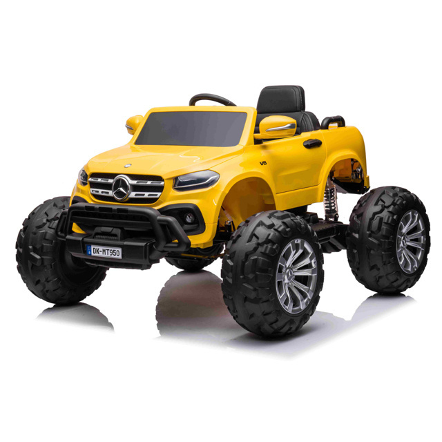 Three Way Key Start Kids Ride on Toy Truck Oversized Four Wheels Off-Road Vehicle Open Doors with Bluetooth and Sound Control