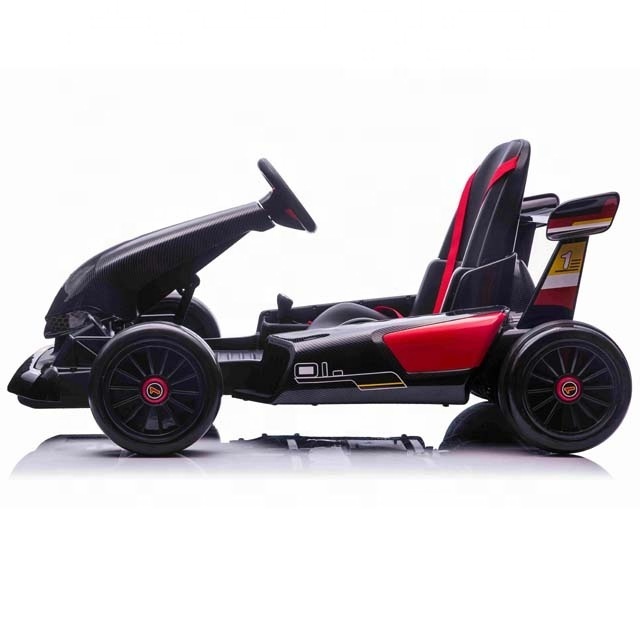 24V Kids Electric Ride on Racing Drifts Car Front EVA and Rear Drift Wheels Children's Go Kart With Acceleration pedal Bluetooth